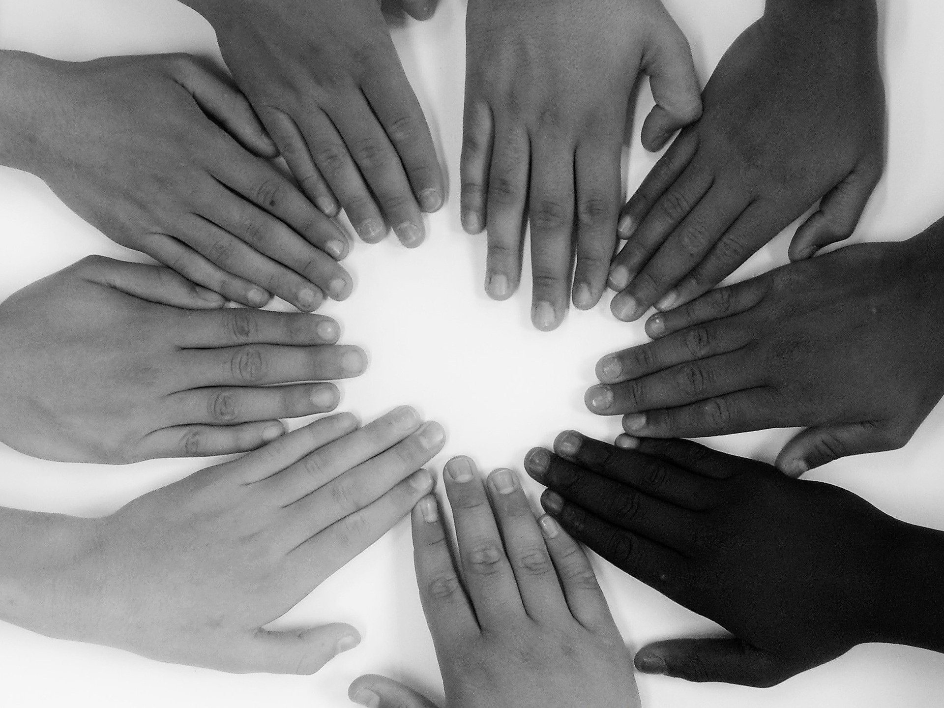 Diverse hands circle Diverse hands circle